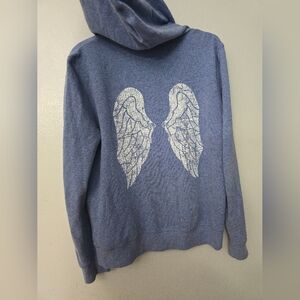 Vintage Rare Y2K VS Victoria Secret PINK Distressed Angel Wing Hoodie Jacket M